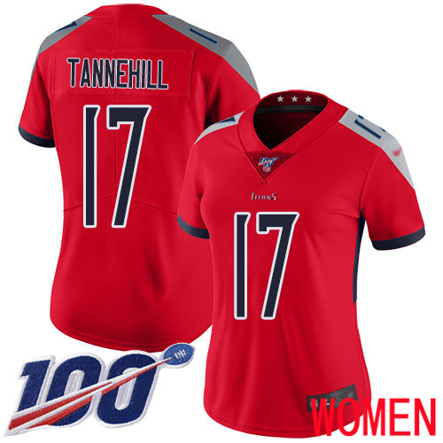 Tennessee Titans Limited Red Women Ryan Tannehill Jersey NFL Football #17 100th Season Inverted Legend